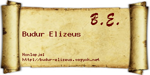 Budur Elizeus névjegykártya